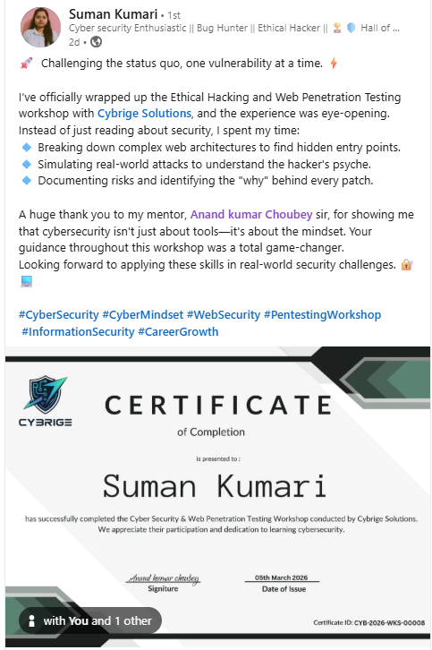 Student LinkedIn achievement 2